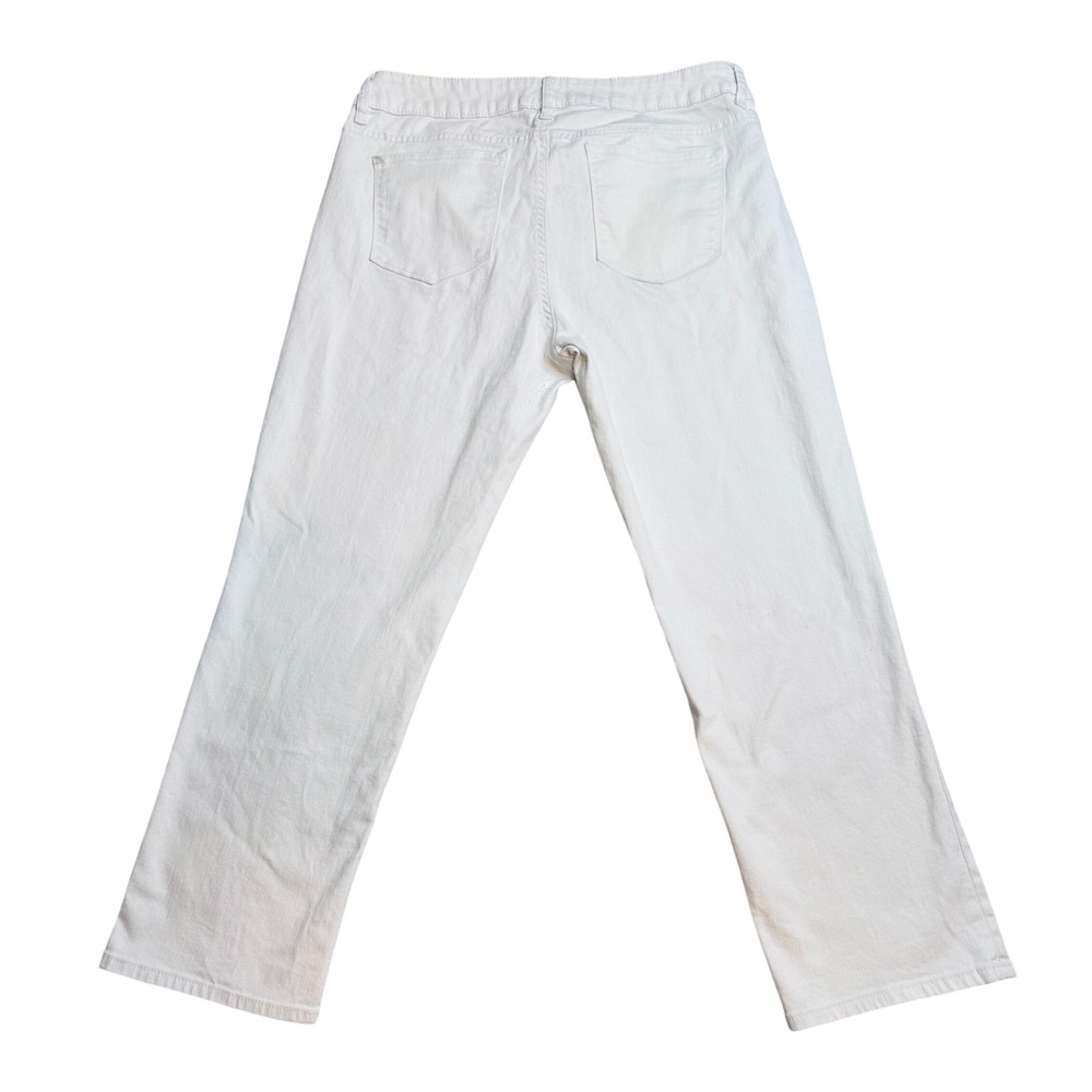 Apt. 9 Modern Boyfriend Jeans Womens 12 White Denim Stretch Casual Pants‎